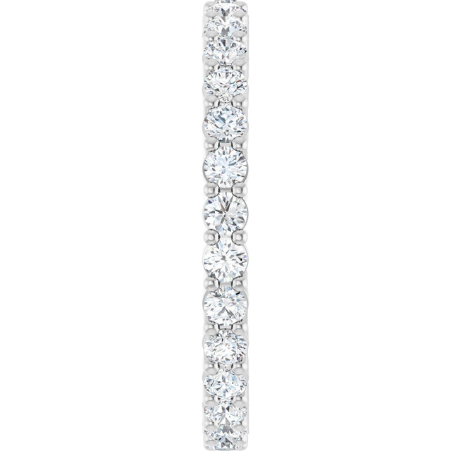 10K Gold Round Natural Diamond Shared-Prong Eternity Band – 2 mm Stones - White Gold - view 4