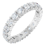 10K Gold Round Lab-Grown Diamond Shared-Prong Eternity Band – 3 mm Stones - White Gold