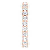 10K Gold Round Natural Diamond Shared-Prong Eternity Band – 2.25 mm Stones - Rose Gold - view 4