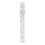 10K Gold Round Lab-Grown Diamond Shared-Prong Eternity Band – 2.25 mm Stones - White Gold - view 4