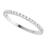 10K Gold Round Lab-Grown Diamond Shared-Prong Eternity Band – 1.3 mm Stones - White Gold - view 5