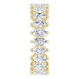14K Gold Marquise Lab-Grown Diamond Shared-Prong Eternity Band – 4.5x2.5 mm Stones - Yellow Gold - view 4