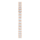 10K Gold Round Lab-Grown Diamond Shared-Prong Eternity Band – 1.5 mm Stones - Rose Gold - view 4