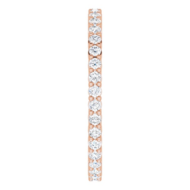 10K Gold Round Lab-Grown Diamond Shared-Prong Eternity Band – 1.5 mm Stones - Rose Gold - view 4