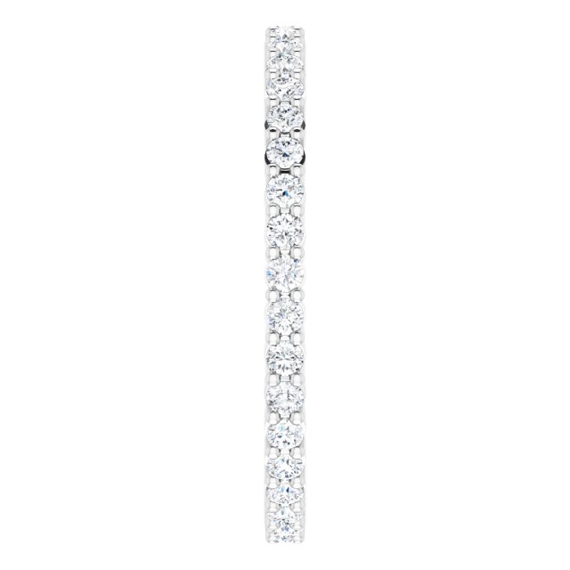 10K Gold Round Lab-Grown Diamond Shared-Prong Eternity Band – 1.5 mm Stones - White Gold - view 4