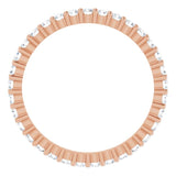 10K Gold Round Natural Diamond Shared-Prong Eternity Band – 1.7 mm Stones - Rose Gold - view 2