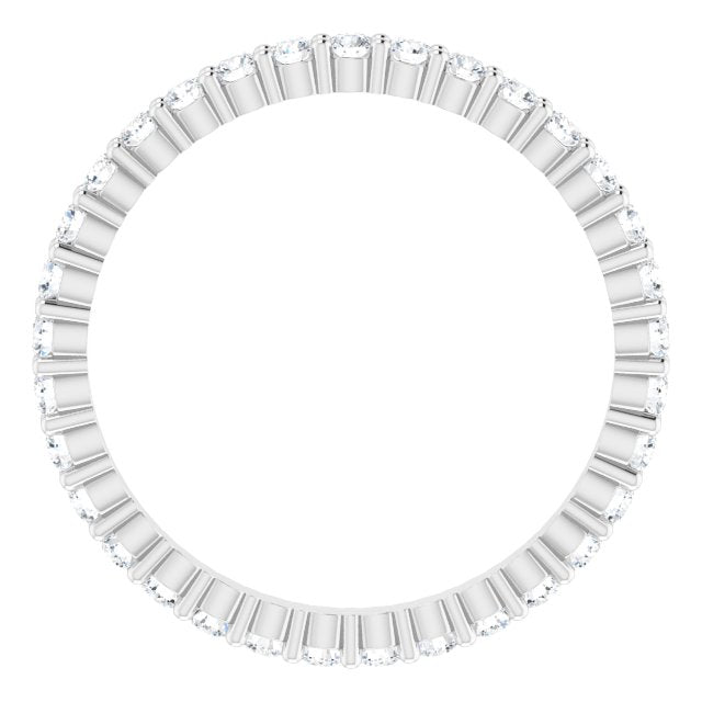 10K Gold Round Lab-Grown Diamond Shared-Prong Eternity Band – 1.7 mm Stones - White Gold - view 2