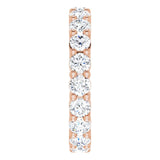 10K Gold Round Natural Diamond Shared-Prong Eternity Band – 3.2 mm Stones - Rose Gold - view 4