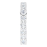 10K Gold Round Natural Diamond Shared-Prong Eternity Band – 3.2 mm Stones - White Gold - view 4