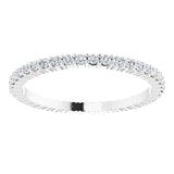 10K Gold Round Lab-Grown Diamond Shared-Prong Eternity Band – 1.3 mm Stones - White Gold - view 3