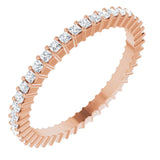 10K Gold Square Natural Diamond Shared-Prong Eternity Band – 1.25x1.25 mm Stones - Rose Gold