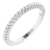 10K Gold Square Lab-Grown Diamond Shared-Prong Eternity Band – 1.25x1.25 mm Stones - White Gold