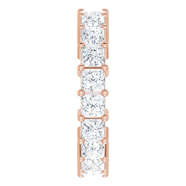 10K Gold Square Lab-Grown Diamond Shared-Prong Eternity Band – 3.25x3.25 mm Stones - Rose Gold - view 4