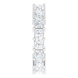 10K Gold Square Natural Diamond Shared-Prong Eternity Band – 3.25x3.25 mm Stones - White Gold - view 4