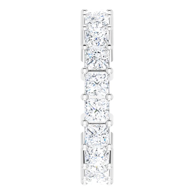 10K Gold Square Natural Diamond Shared-Prong Eternity Band – 3.25x3.25 mm Stones - White Gold - view 4