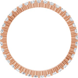 10K Gold Round Lab-Grown Diamond Shared-Prong Eternity Band – 1.5 mm Stones - Rose Gold - view 2