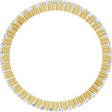 14K Gold Round Natural Diamond Shared-Prong Eternity Band – 1.5 mm Stones - Yellow Gold - view 2