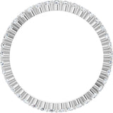 10K Gold Round Lab-Grown Diamond Shared-Prong Eternity Band – 1.5 mm Stones - White Gold - view 2