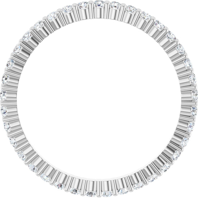 10K Gold Round Lab-Grown Diamond Shared-Prong Eternity Band – 1.5 mm Stones - White Gold - view 2