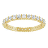 14K Gold Round Lab-Grown Diamond Shared-Prong Eternity Band – 2 mm Stones - Yellow Gold - view 3