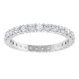 10K Gold Round Natural Diamond Shared-Prong Eternity Band – 2 mm Stones - White Gold - view 3