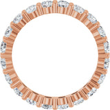 10K Gold Round Lab-Grown Diamond Shared-Prong Eternity Band – 3 mm Stones - Rose Gold - view 2