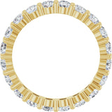 14K Gold Round Lab-Grown Diamond Shared-Prong Eternity Band – 3 mm Stones (1 3/4–2 1/3 CTW) - Yellow Gold - view 2
