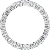 10K Gold Round Lab-Grown Diamond Shared-Prong Eternity Band – 3 mm Stones - White Gold - view 2