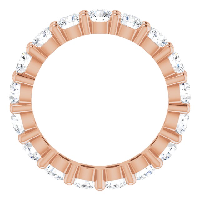 10K Gold Round Lab-Grown Diamond Shared-Prong Eternity Band – 3.5 mm Stones - Rose Gold - view 2