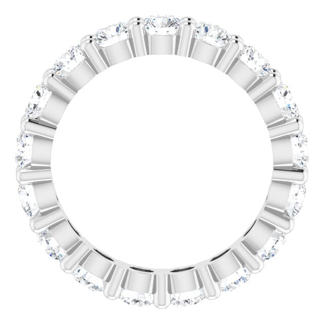 10K Gold Round Lab-Grown Diamond Shared-Prong Eternity Band – 3.5 mm Stones - White Gold - view 2