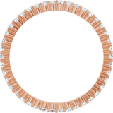 10K Gold Round Natural Diamond Shared-Prong Eternity Band – 1.3 mm Stones - Rose Gold - view 2