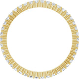 14K Gold Round Natural Diamond Shared-Prong Eternity Band – 1.3 mm Stones - Yellow Gold - view 2
