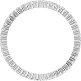 10K Gold Round Natural Diamond Shared-Prong Eternity Band – 1.3 mm Stones - White Gold - view 2