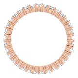 10K Gold Square Natural Diamond Shared-Prong Eternity Band – 1.75x1.75 mm Stones - Rose Gold - view 2