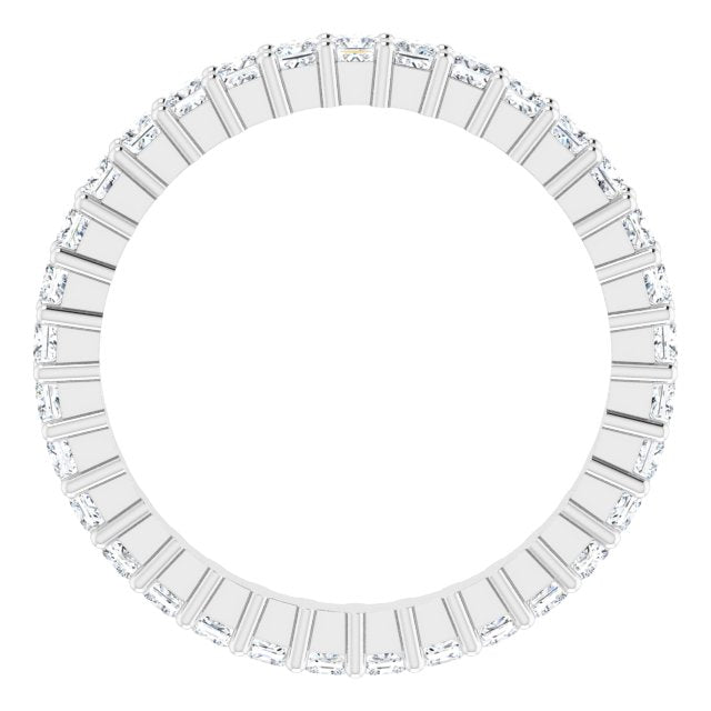 10K Gold Square Natural Diamond Shared-Prong Eternity Band – 1.75x1.75 mm Stones - White Gold - view 2