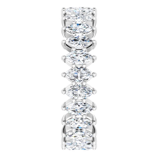 Platinum Marquise Natural Diamond Shared-Prong Eternity Band – 4.25x2.25 mm Stones - view 4