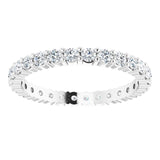 10K Gold Round Natural Diamond Shared-Prong Eternity Band – 2 mm Stones - White Gold - view 3