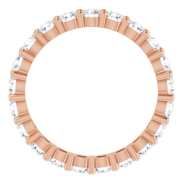 10K Gold Round Lab-Grown Diamond Shared-Prong Eternity Band – 2.75 mm Stones - Rose Gold - view 2