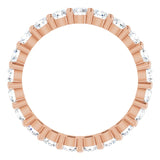 10K Gold Round Natural Diamond Shared-Prong Eternity Band – 2.75 mm Stones - Rose Gold - view 2