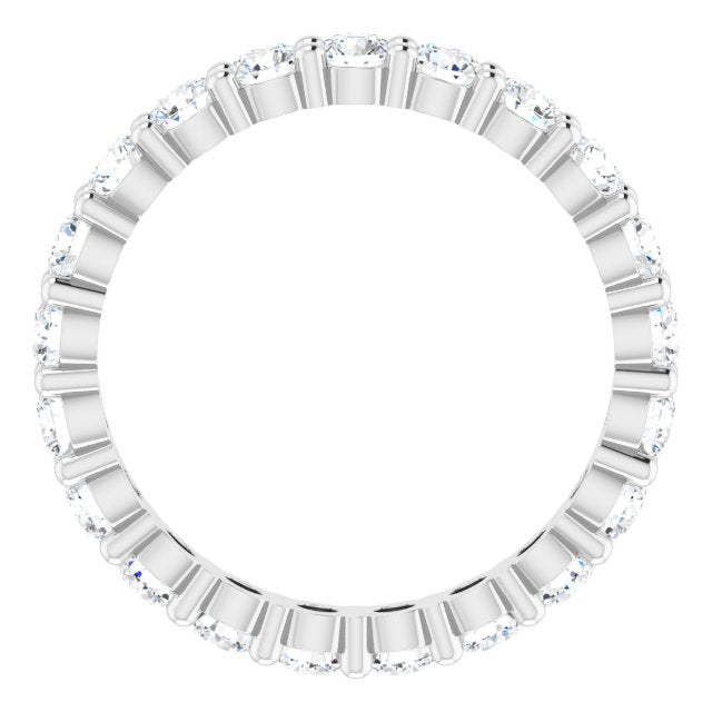 10K Gold Round Lab-Grown Diamond Shared-Prong Eternity Band – 2.75 mm Stones - White Gold - view 2