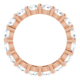 10K Gold Round Lab-Grown Diamond Shared-Prong Eternity Band – 3.8 mm Stones - Rose Gold - view 2