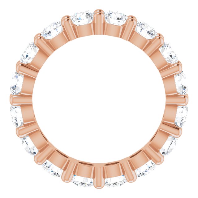 10K Gold Round Lab-Grown Diamond Shared-Prong Eternity Band – 3.8 mm Stones - Rose Gold - view 2