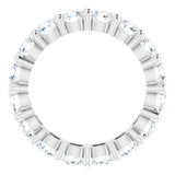 10K Gold Round Lab-Grown Diamond Shared-Prong Eternity Band – 3.8 mm Stones - White Gold - view 2