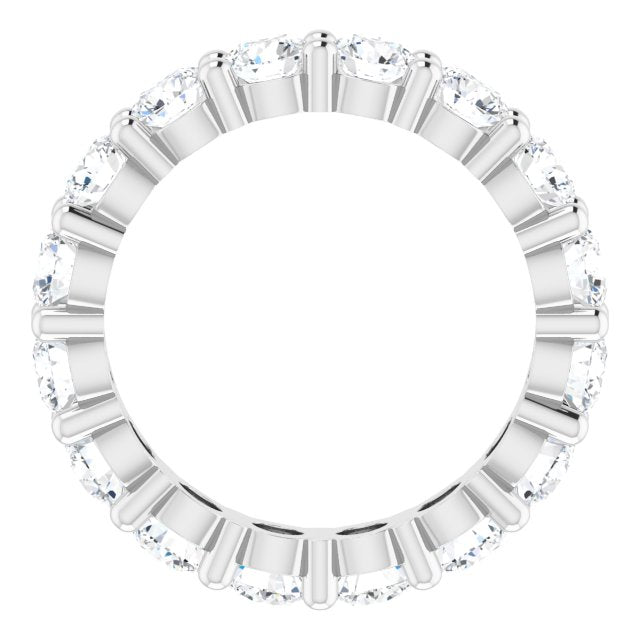 10K Gold Round Natural Diamond Shared-Prong Eternity Band – 3.8 mm Stones - White Gold - view 2