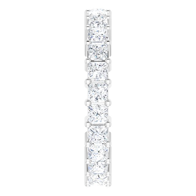 10K Gold Square Natural Diamond Shared-Prong Eternity Band – 2.5x2.5 mm Stones - White Gold - view 4