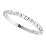 10K Gold Round Lab-Grown Diamond Shared-Prong Eternity Band – 1.5 mm Stones - White Gold - view 5