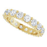 14K Gold Round Lab-Grown Diamond Shared-Prong Eternity Band – 3.4 mm Stones - Yellow Gold - view 5