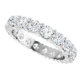 10K Gold Round Lab-Grown Diamond Shared-Prong Eternity Band – 3.4 mm Stones - White Gold - view 5