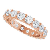 10K Gold Round Natural Diamond Shared-Prong Eternity Band – 3.5 mm Stones - Rose Gold - view 5