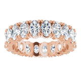 10K Gold Oval Lab-Grown Diamond Shared-Prong Eternity Band – 5x3 mm Stones - Rose Gold - view 3